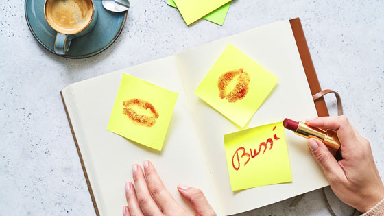 Notizbuch mit Kussmündern