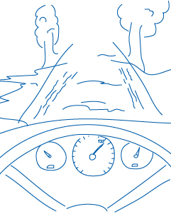 Illustration Tacho zeigt 135 km/h 